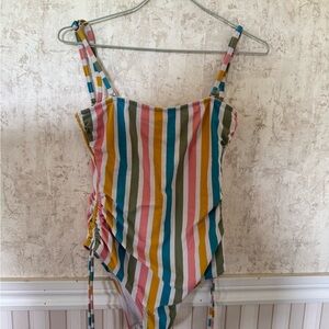 Wallflower Pink and Orange One-Piece Swimsuit with Adjustable Straps